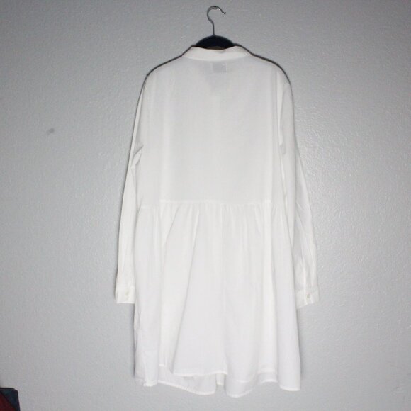 ASOS Curve White Organic Cotton Smock Dress Size 14 - Picture 6 of 6